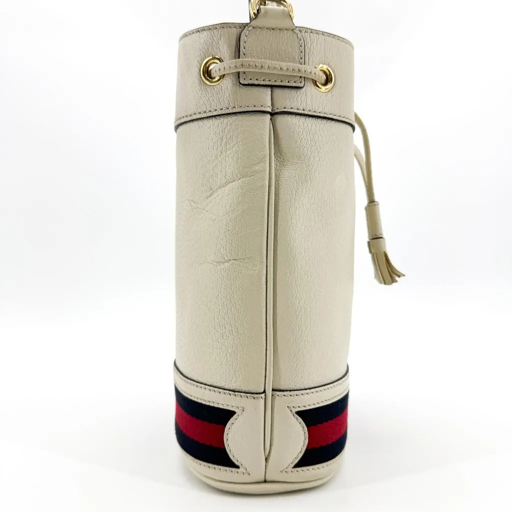 Gucci Ophidia Small Bucket Bag White Navy Leather Good - Box View