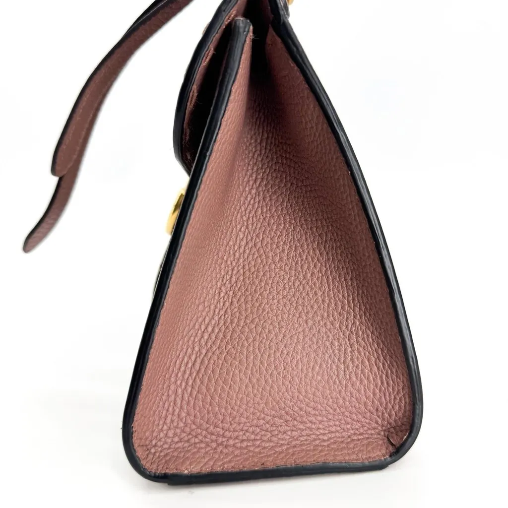 Gucci GG Marmont Mini Leather Top Handle Bag Dusty Pink Gold Leather Good - Inside View
