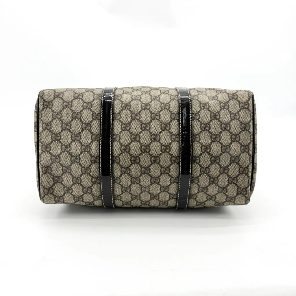 Gucci GG Supreme Joy Medium Boston Bag Black Beige Canvas Good - Box View