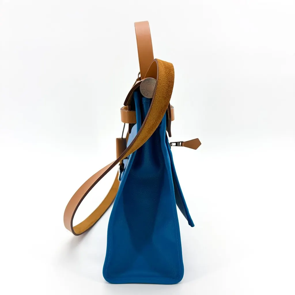 Hermès Herbag Zip 31 Blue Gold Silver Hardware Blue Canvas Very good - Inside View