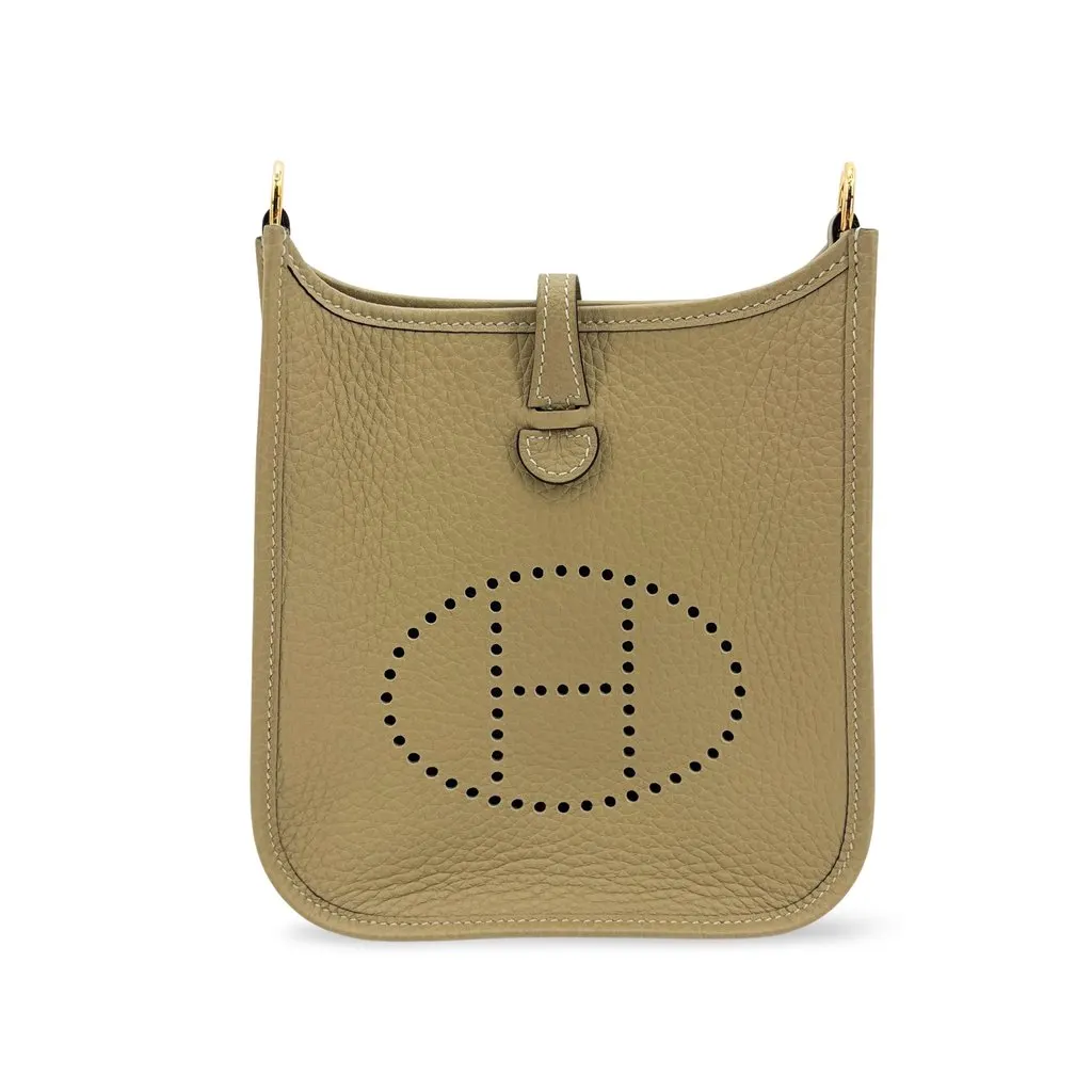 Hermès Evelyn 16 TPM Etoupe Gold Hardware Beige Leather Very good - Front View