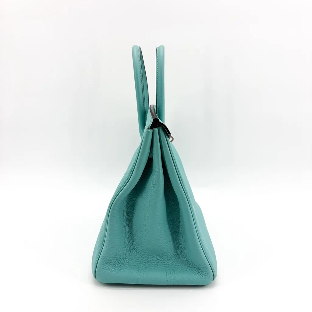 Hermès Birkin 35 Togo Silver Turquoise Silver Leather Very good - Box View