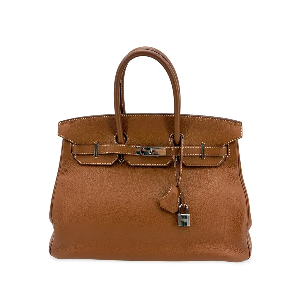 Hermès Birkin 35 Togo Brown Silver Hardware Brown Leather Very good - Front View