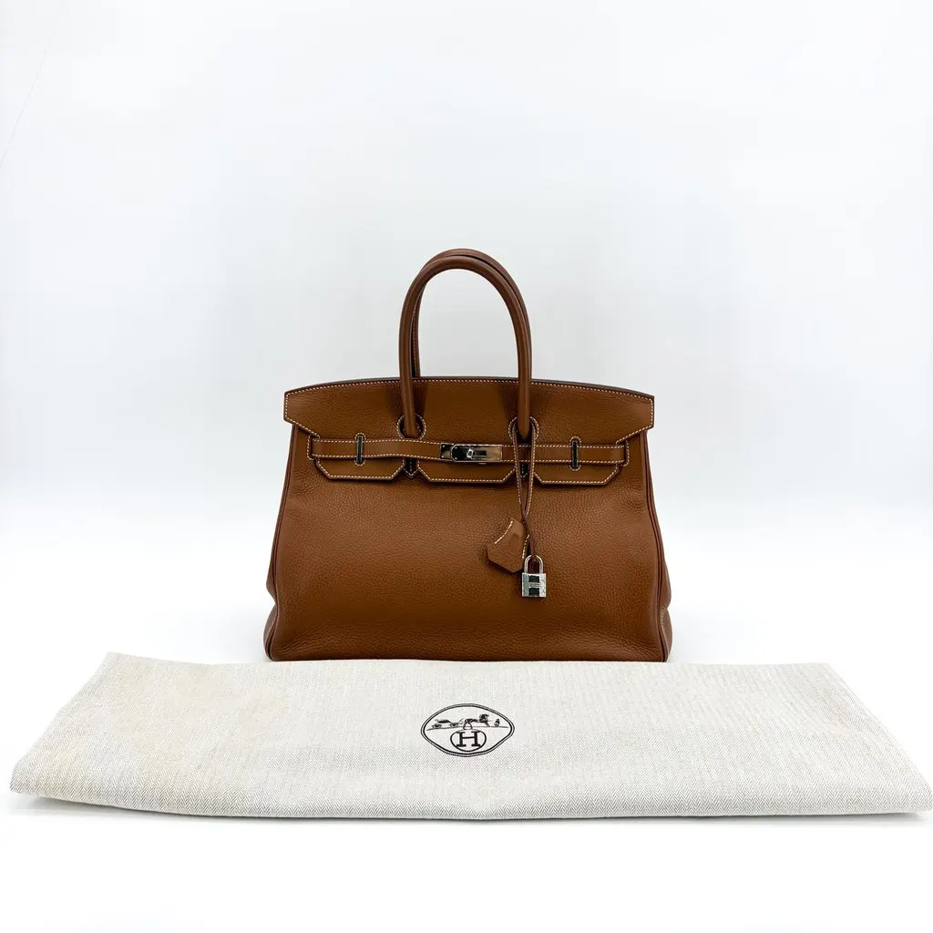 Hermès Birkin 35 Togo Brown Silver Hardware Brown Leather Very good - Back View