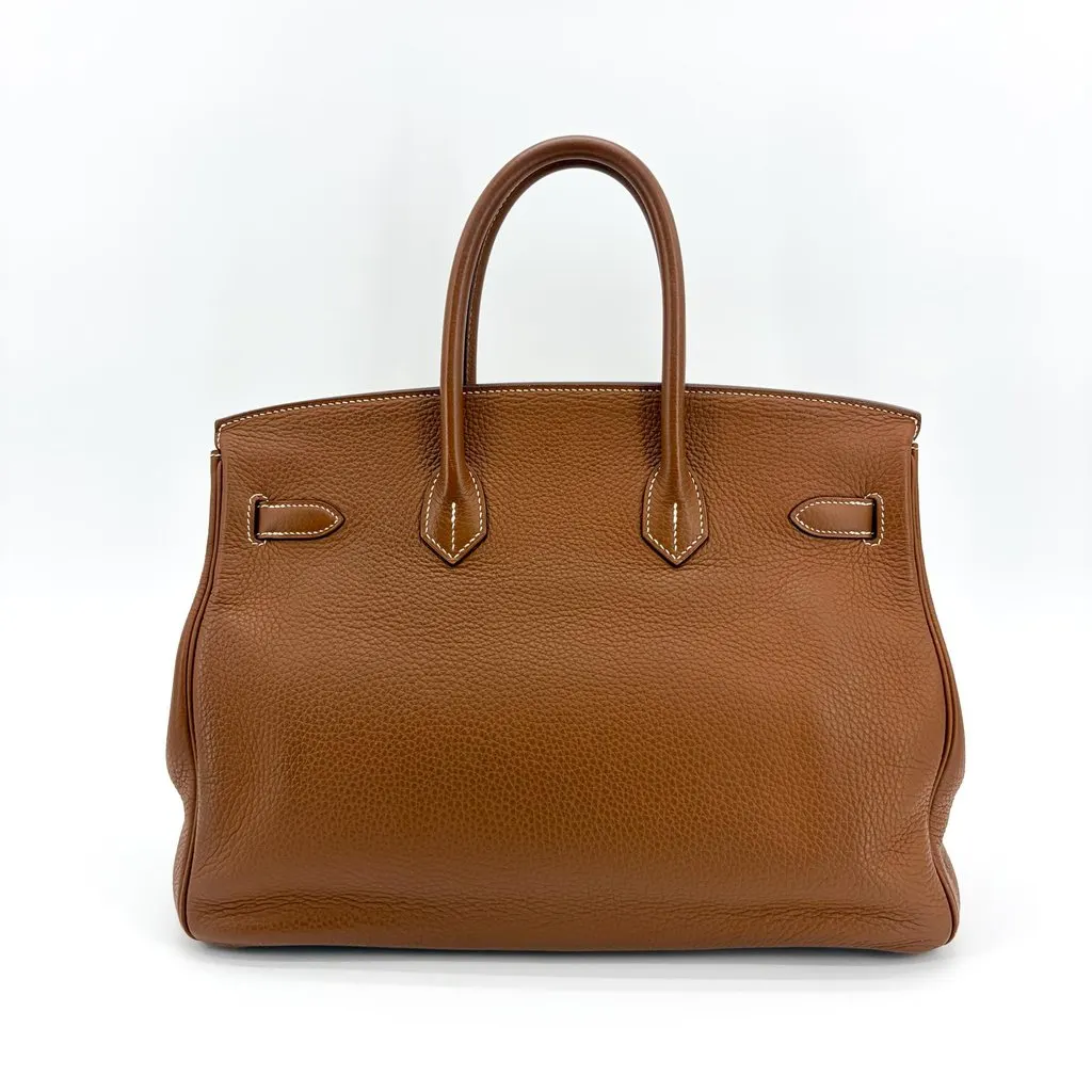 Hermès Birkin 35 Togo Brown Silver Hardware Brown Leather Very good - Inside View