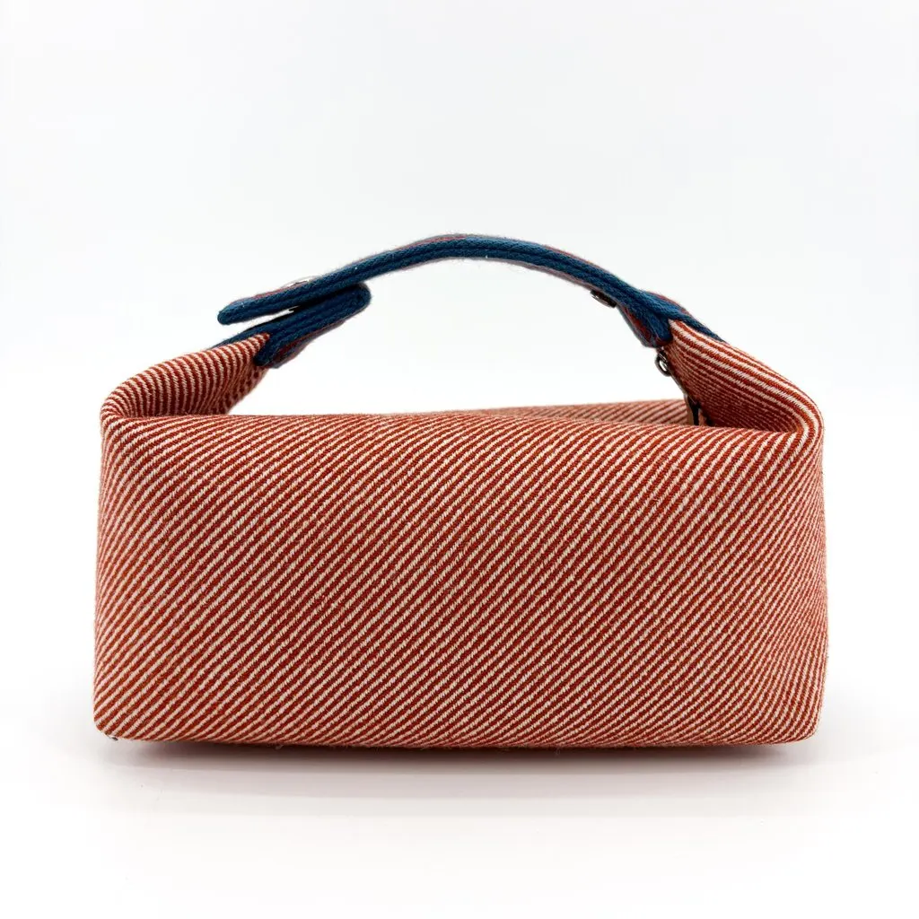 Hermès Breathe a Brach PM Terracotta Orange Blue Canvas Very good - Back View