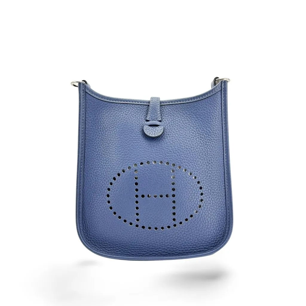 Hermès Evelyne 16 TPM Clemence Blue Blue Leather Very good - Front View