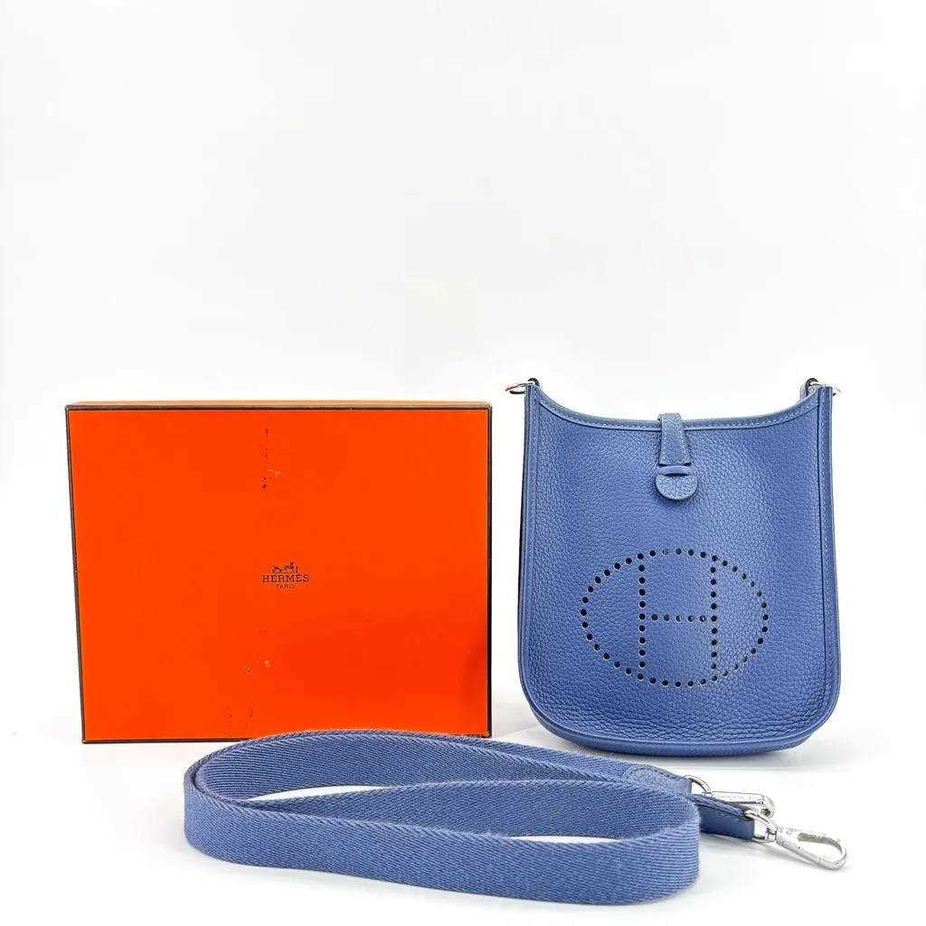 Hermès Evelyne 16 TPM Clemence Blue Blue Leather Very good - Back View