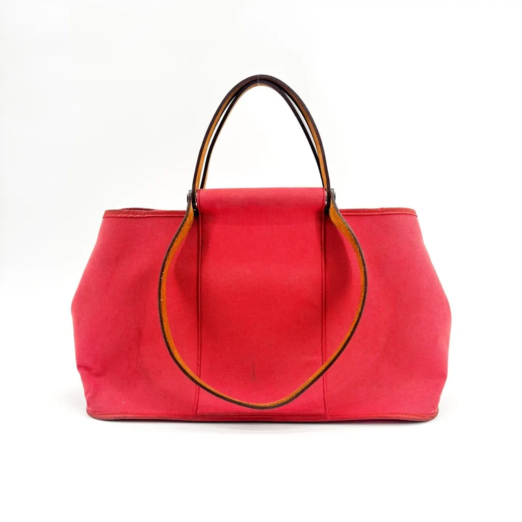 Hermès Cabag 39 Tote Bag in Bougainvillea Canvas Brown Canvas Good - Back View