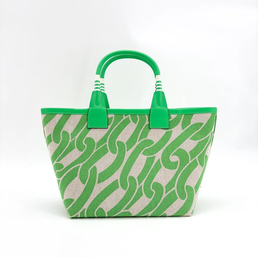 Hermès Steeple 28 Tote Bag Ecru Green Beige Canvas Very good - Inside View