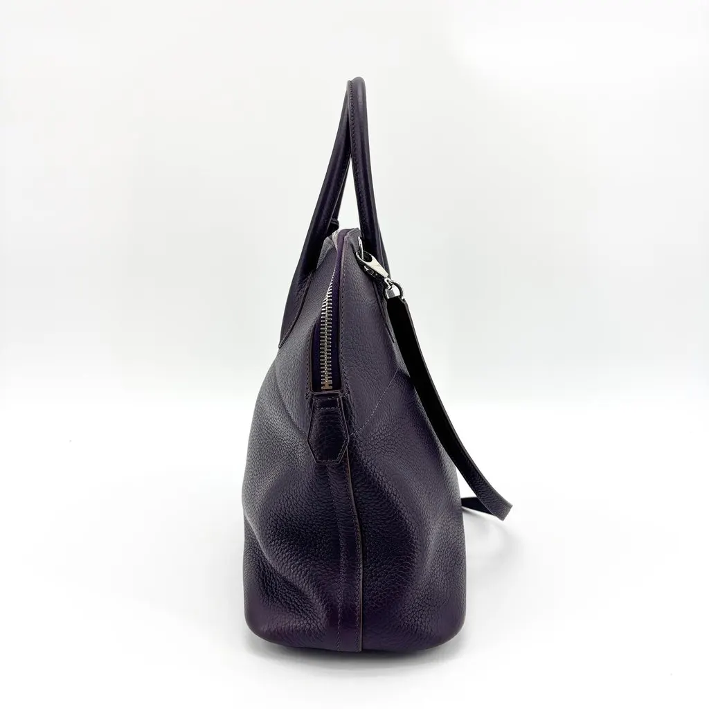 Hermès Bolide 31 Clemence Raisin Silver Hardware Purple Leather Good - Model View