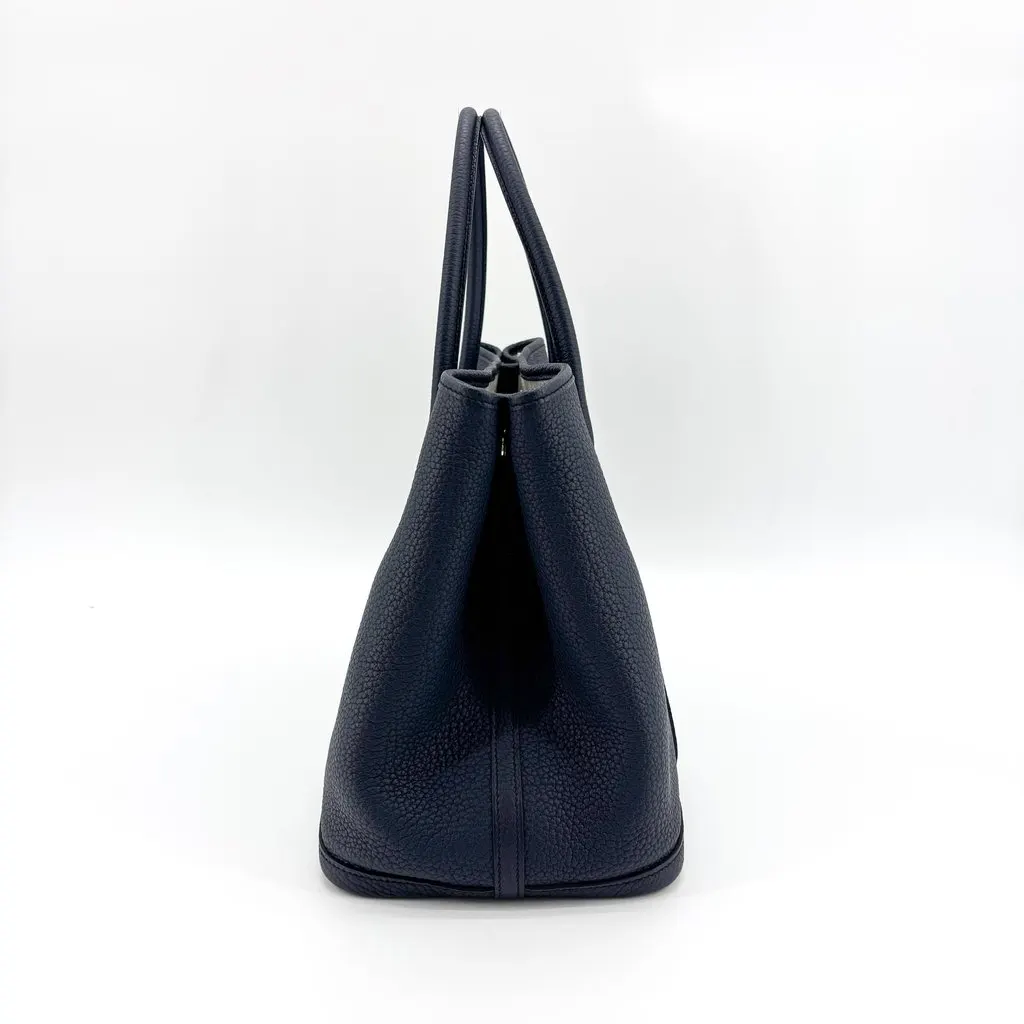 Hermès Garden Party 36 TPM Negonda Bleu Nuit Silver Hardware Blue Leather Good - Box View