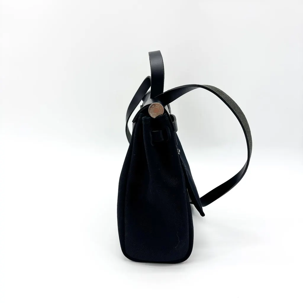 Hermès Herbag 31 Black Silver Hardware Black Canvas Very good - Model View