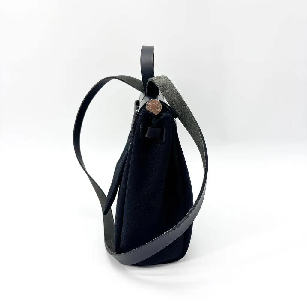 Hermès Herbag 31 Black Silver Hardware Black Canvas Very good - Box View