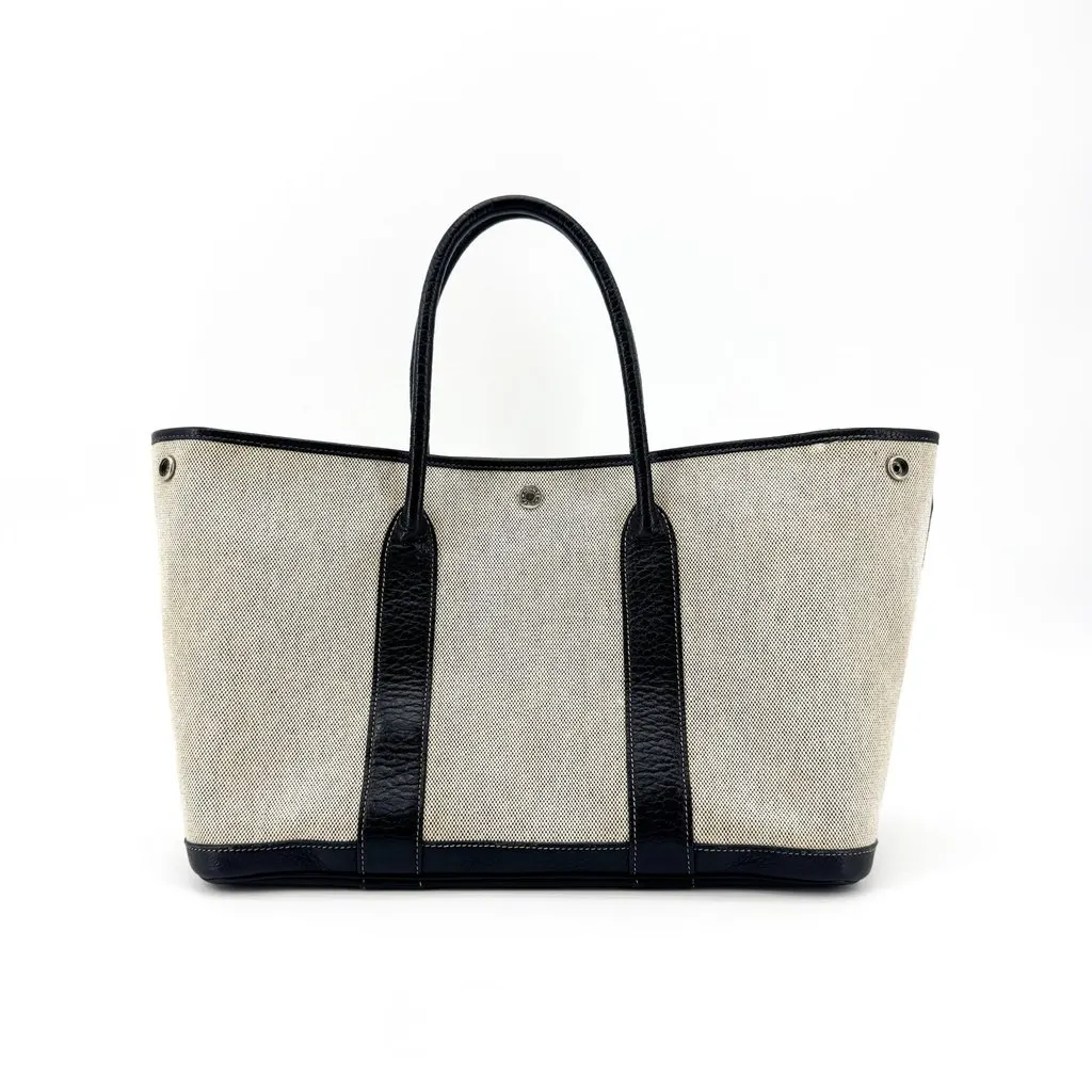 Hermès Garden Party 36 PM Toile H Black Beige Canvas Very good - Inside View