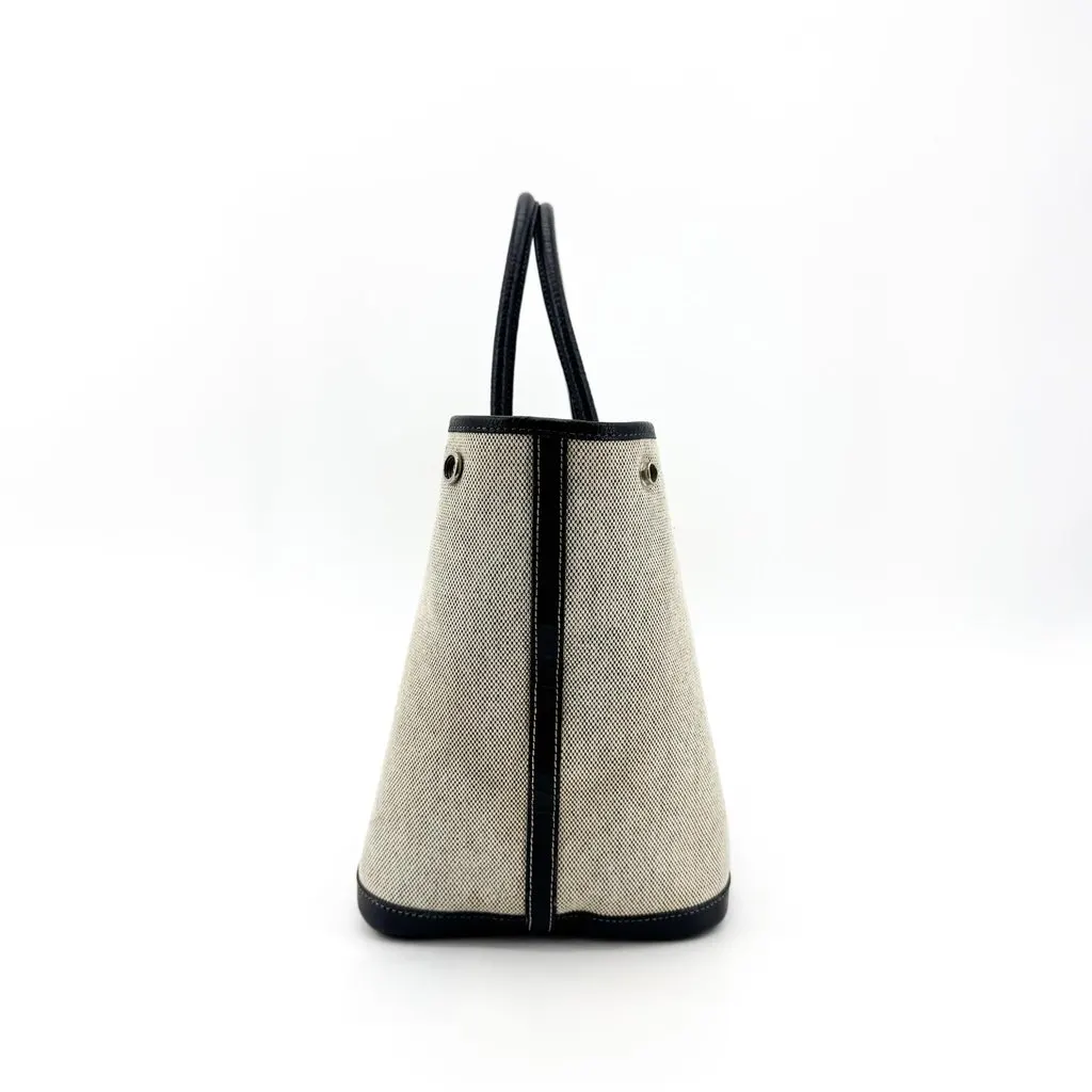 Hermès Garden Party 36 PM Toile H Black Beige Canvas Very good - Model View
