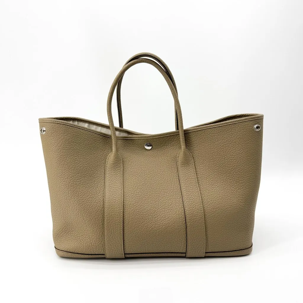 Hermès Garden Party 30 Negonda Etoupe Silver Beige Leather Very good - Inside View