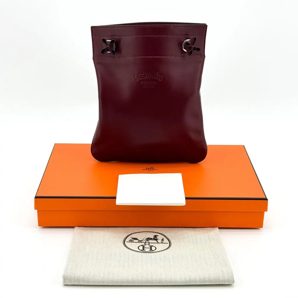 Hermès Aline Mini Shoulder Bag Rouge H Swift Burgundy Leather Very good - Back View