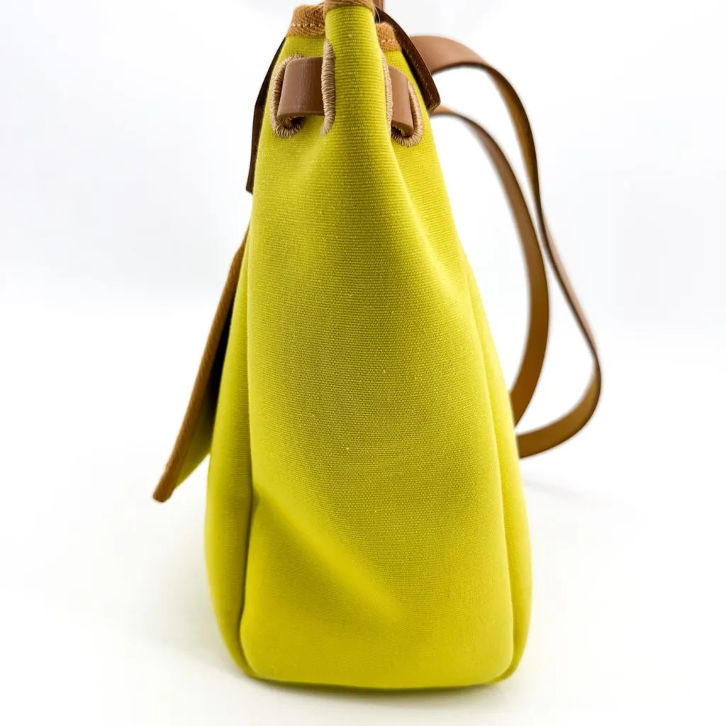 Hermès Herbag Zip 31 Lime Brown Brown Canvas Good - Box View