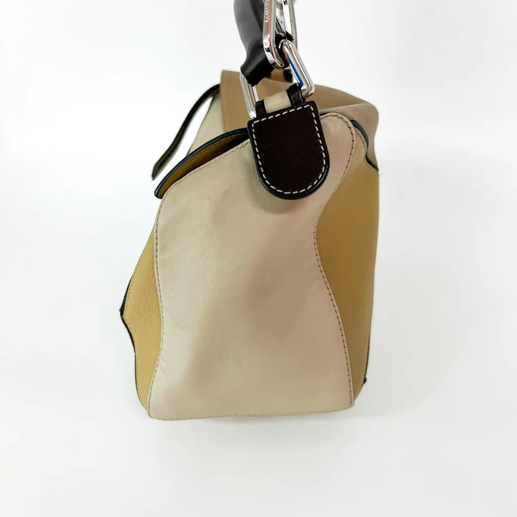 Loewe Small Puzzle Bag Soft Grain Calfskin Sand/Mink/Light Oat Beige Leather Very good - Box View