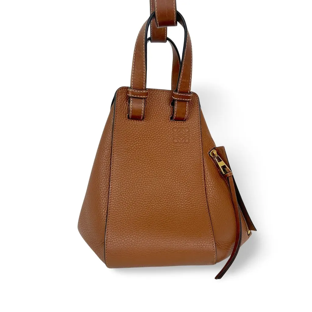 Loewe Small Hammock Bag Classic Calfskin Tan Brown Leather Good - Front View