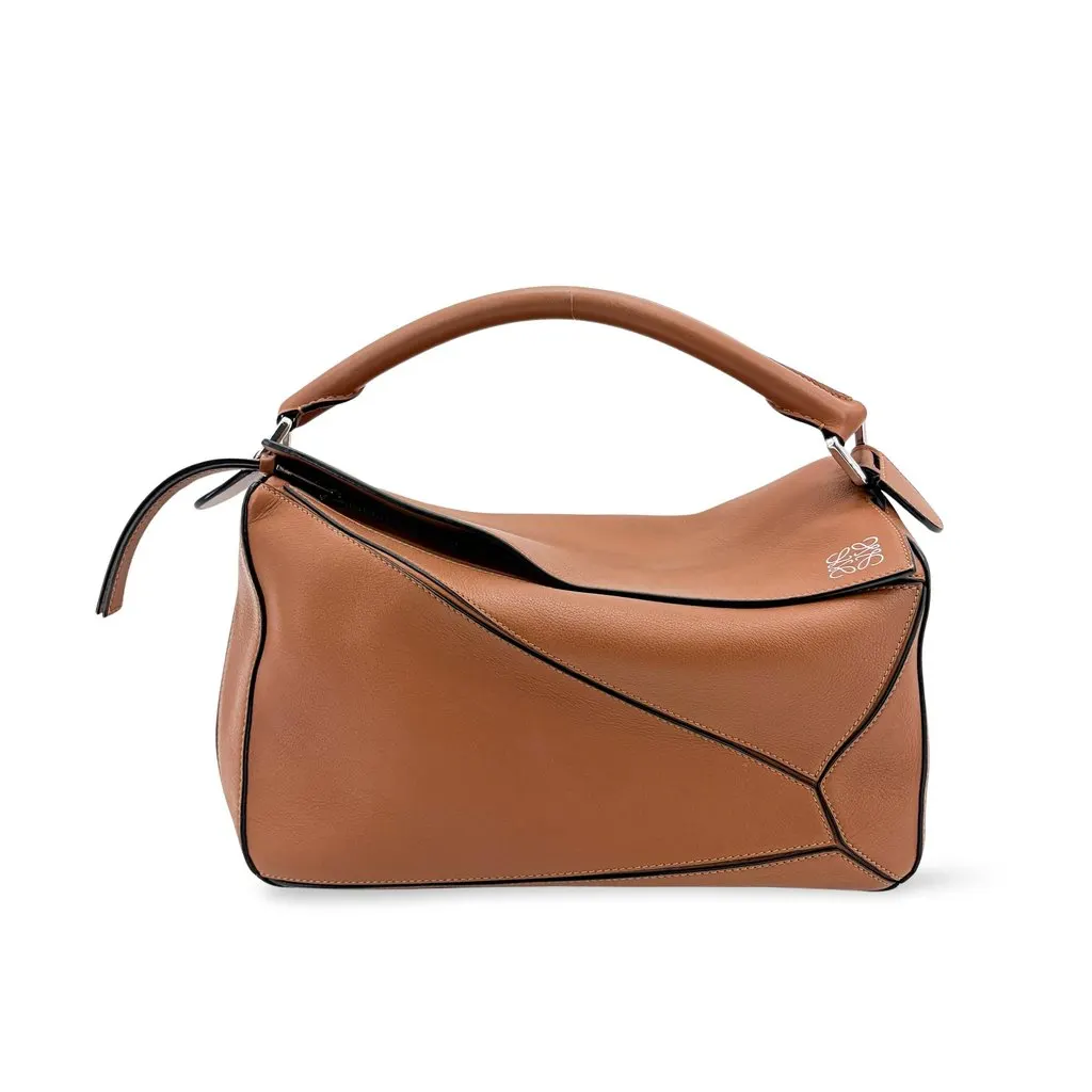 Loewe Medium Puzzle Bag Tan MultiColor Leather Very good - Front View