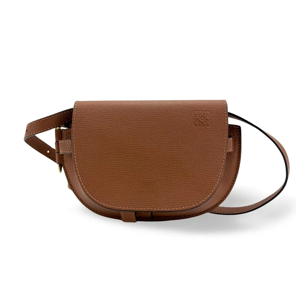 Loewe Mini Gate Dual Back Tan Brown Leather Very good - Front View
