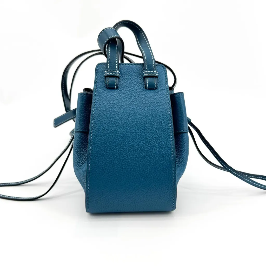 Loewe Mini Hammock Bag Pebbled Calfskin Blue Blue Leather Very good - Inside View