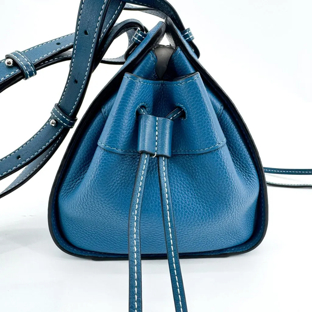 Loewe Mini Hammock Bag Pebbled Calfskin Blue Blue Leather Very good - Model View
