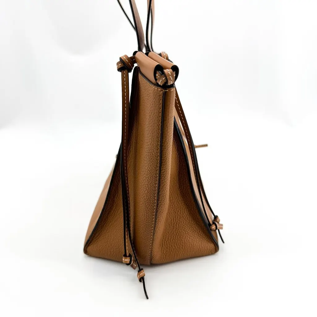 Loewe Hammock Tote Bag Tan Brown Leather Good - Model View