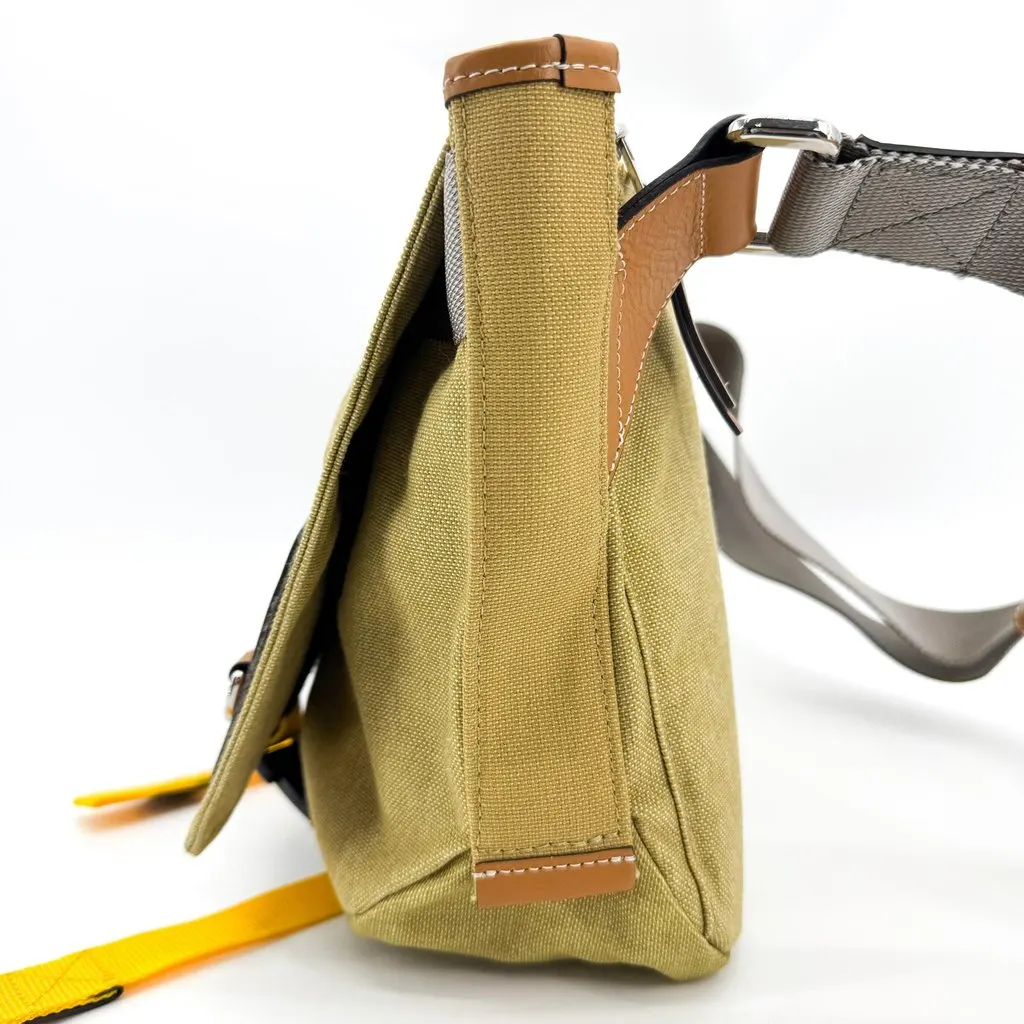 Loewe Canvas Messenger Bag Khaki Brown Canvas Very good - Model View