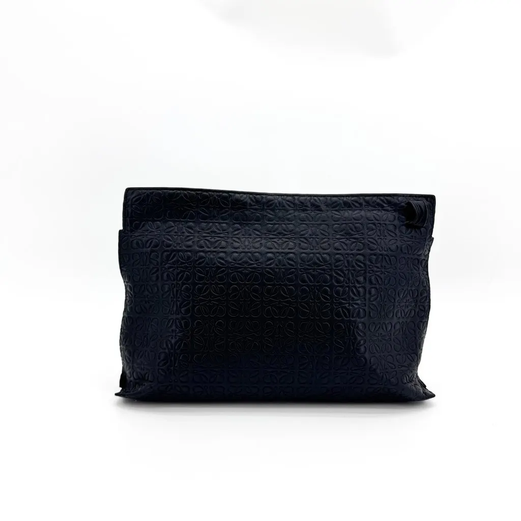 Loewe T Pouch Repeat Anagram Black Black Leather Very good - Inside View
