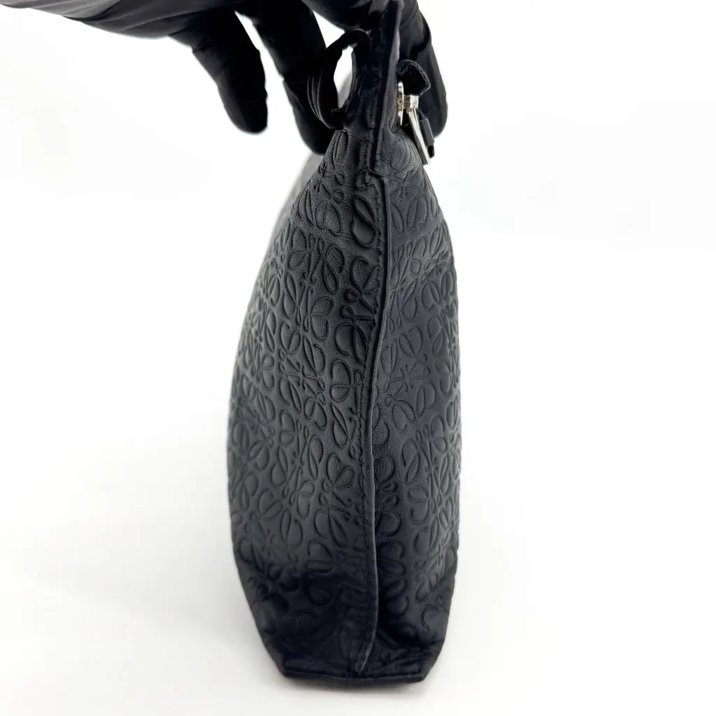 Loewe T Pouch Repeat Anagram Black Black Leather Very good - Box View