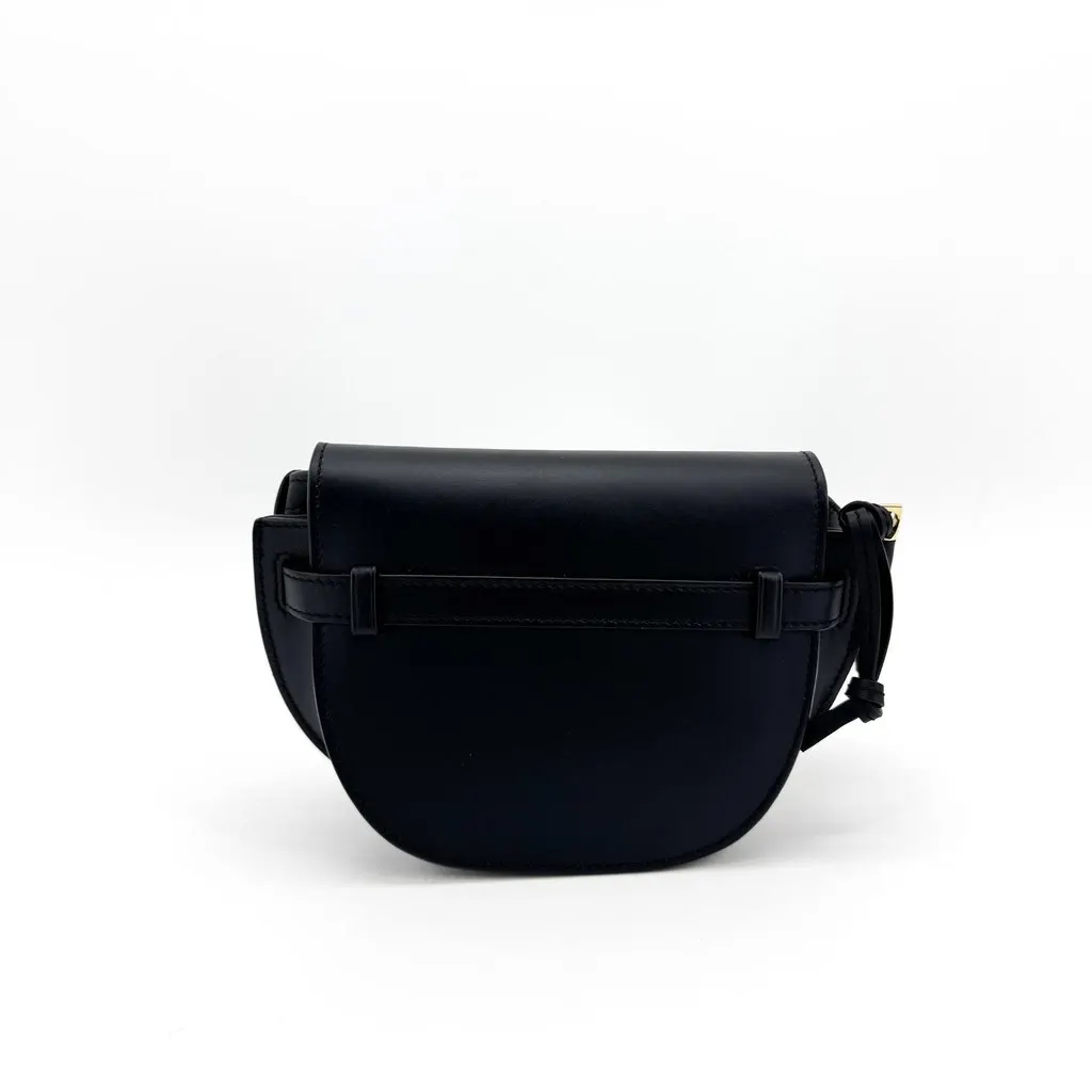 Loewe Mini Gate Shoulder Bag Black Black Leather Good - Inside View