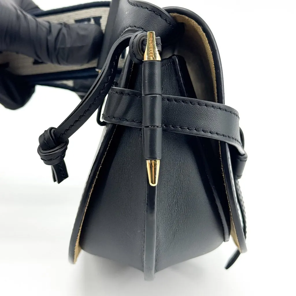 Loewe Mini Gate Shoulder Bag Black Black Leather Good - Model View