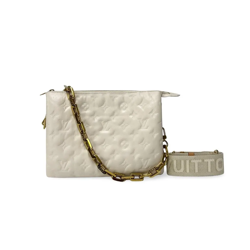 Louis Vuitton Kusang PM Cream M21260 Beige Leather Good - Front View