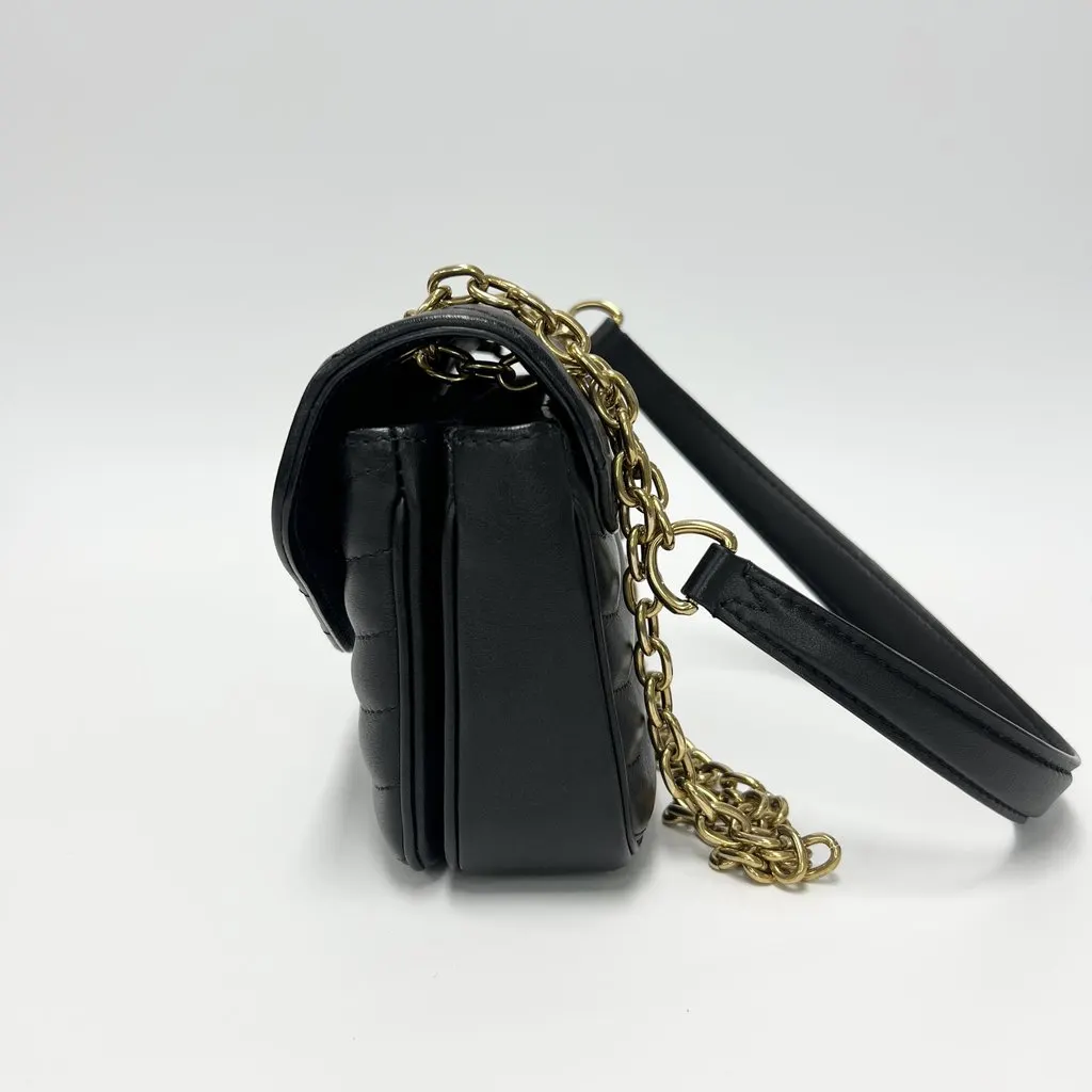 Louis Vuitton New Wave Chain Bag PM Black Black Leather Good - Model View