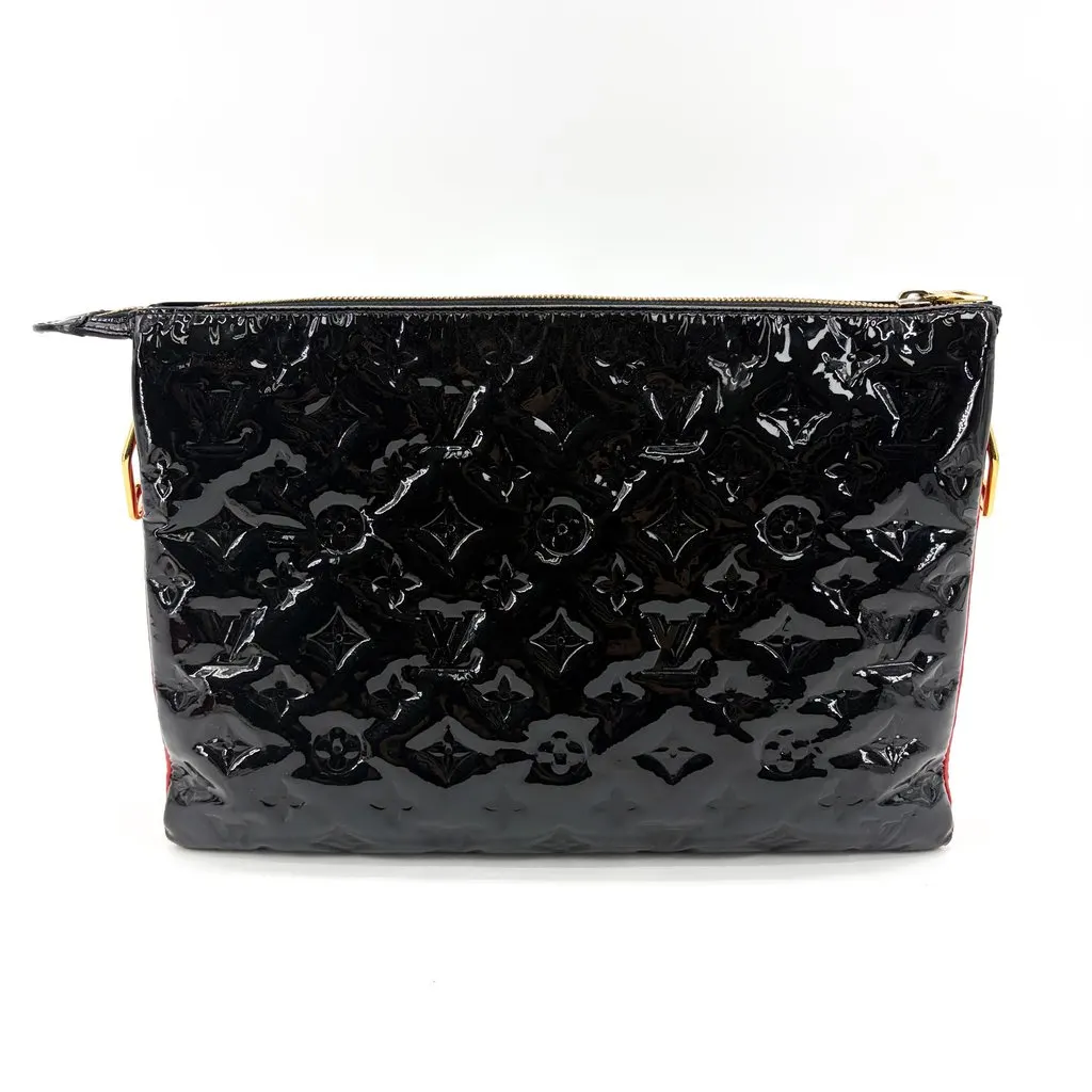 Louis Vuitton Monogram Vernis Pochette Cosmetic PM Noir Black Leather Good - Inside View