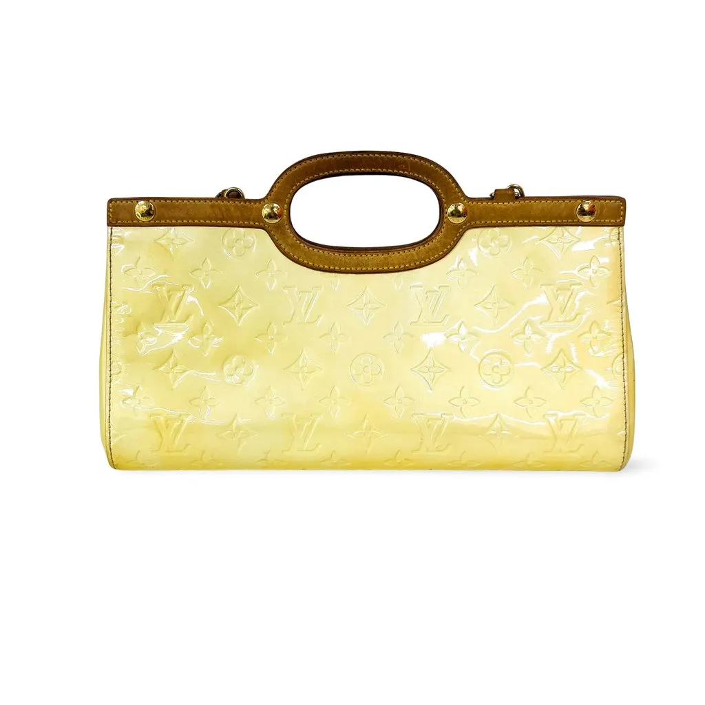 Louis Vuitton Monogram Vernis Roxbury Drive Pearl Beige Good - Front View