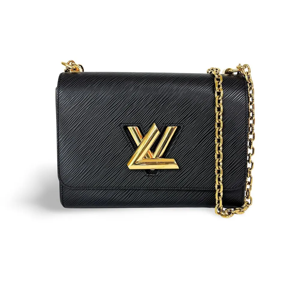 Louis Vuitton Twist MM Epi Black Gold Black Leather Good - Front View