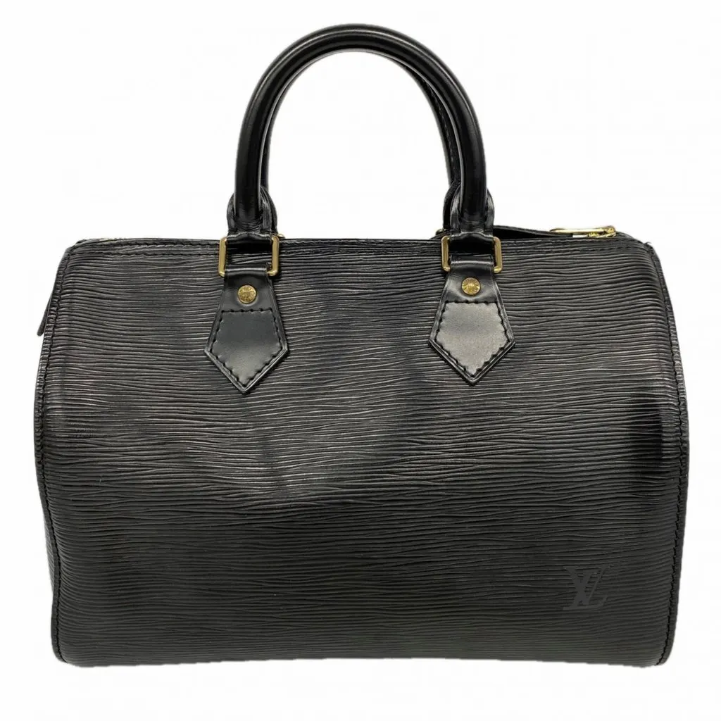Louis Vuitton Effie Speedy 25 Handbag Noir Black Leather Good - Front View
