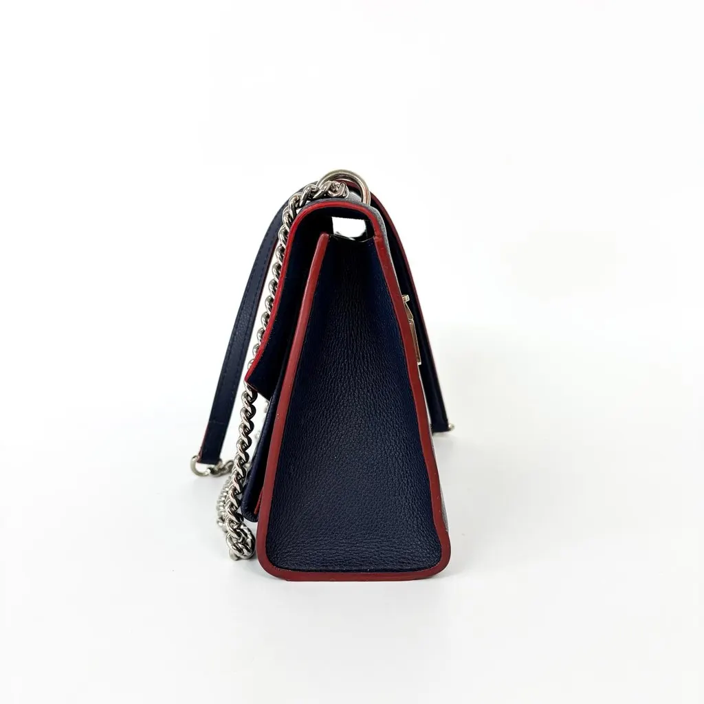 Louis Vuitton My Lock Me Chain Bag Navy Gold Leather Good - Inside View