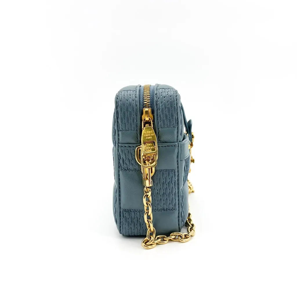 Louis Vuitton Damier Wavy Trunk Clutch Blue MultiColor Leather Very good - Box View