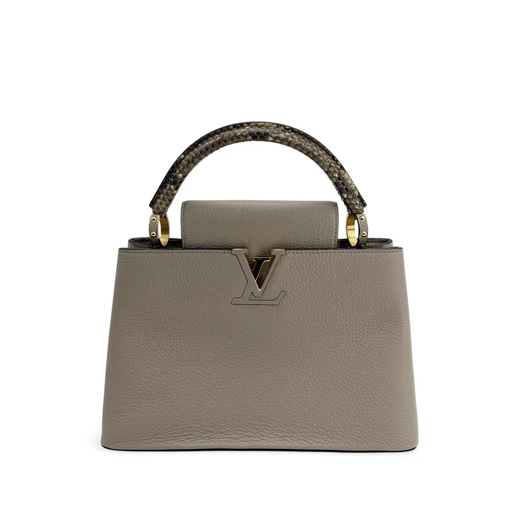Louis Vuitton Capucines BB Gallé Torillon Python Handle Beige Leather Very good - Front View