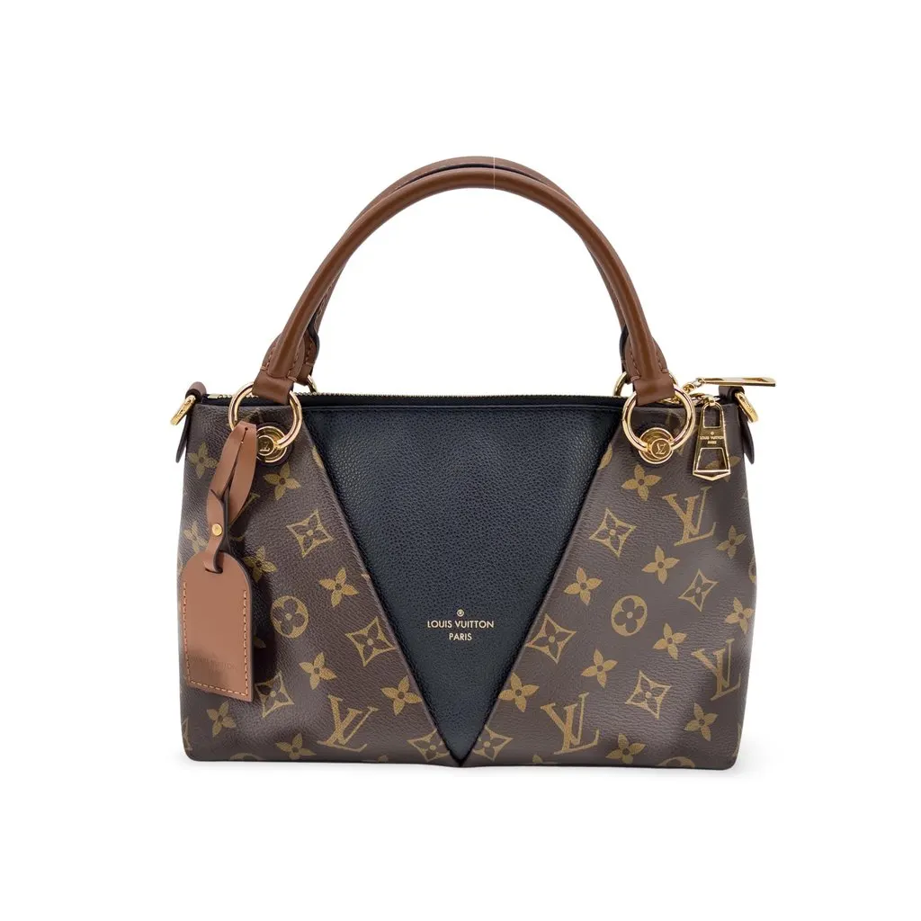 Louis Vuitton V Tote BB Monogram Noir MultiColor Canvas Good - Front View