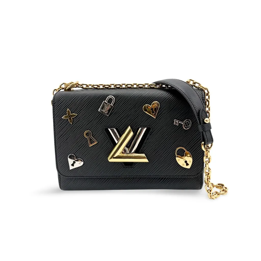 Louis Vuitton Twist MM Love Rock Effie Black Black Leather Very good - Front View