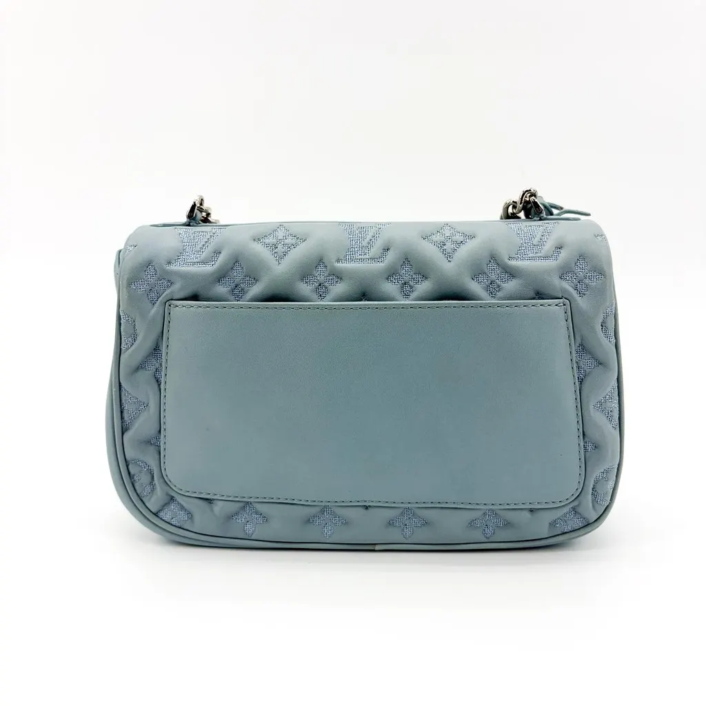 Louis Vuitton Monogram Quilted Marceau Sky Blue Silver Hardware Silver Leather Good - Inside View