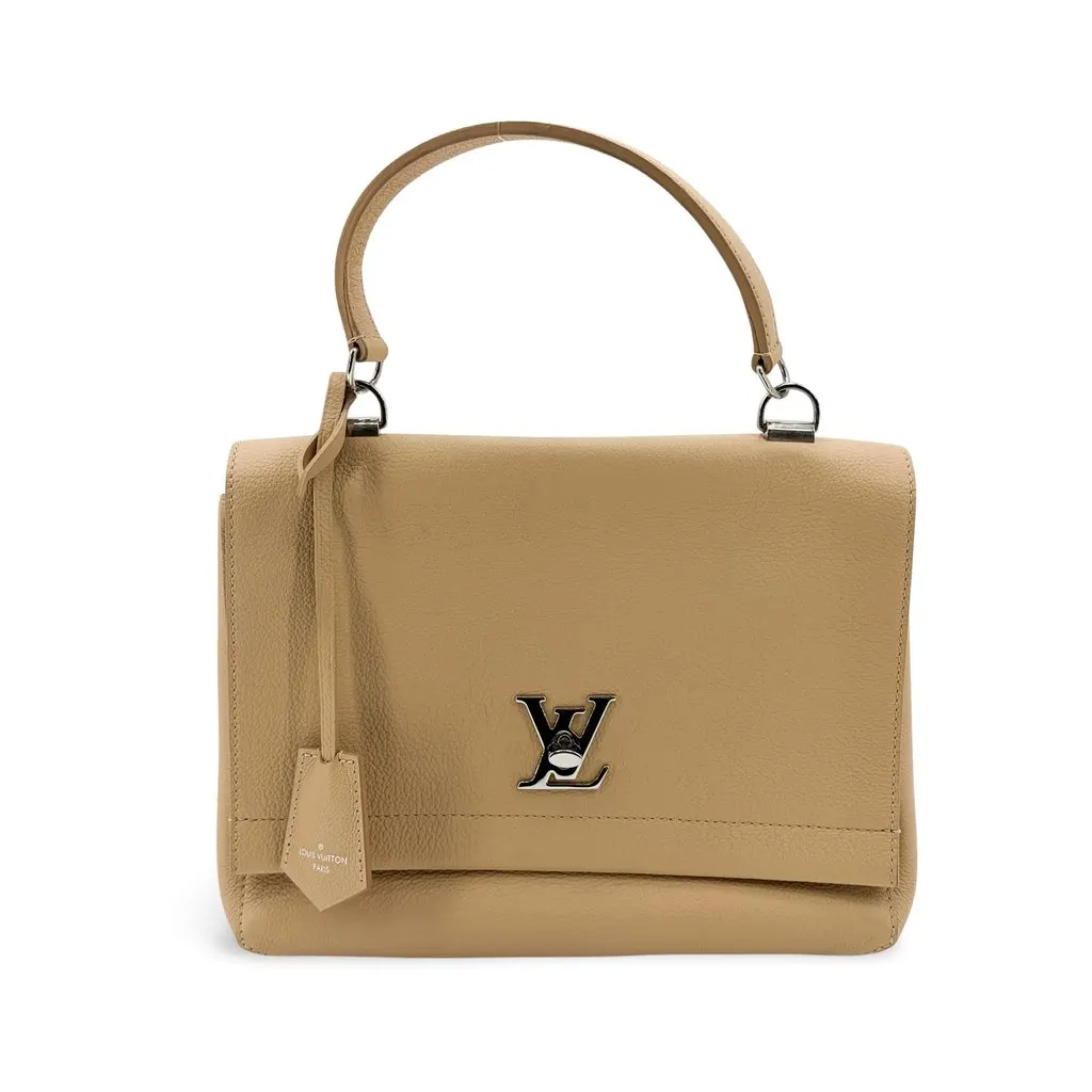 Louis Vuitton Lockme 2 MM Galle Silver Beige Leather Good - Front View