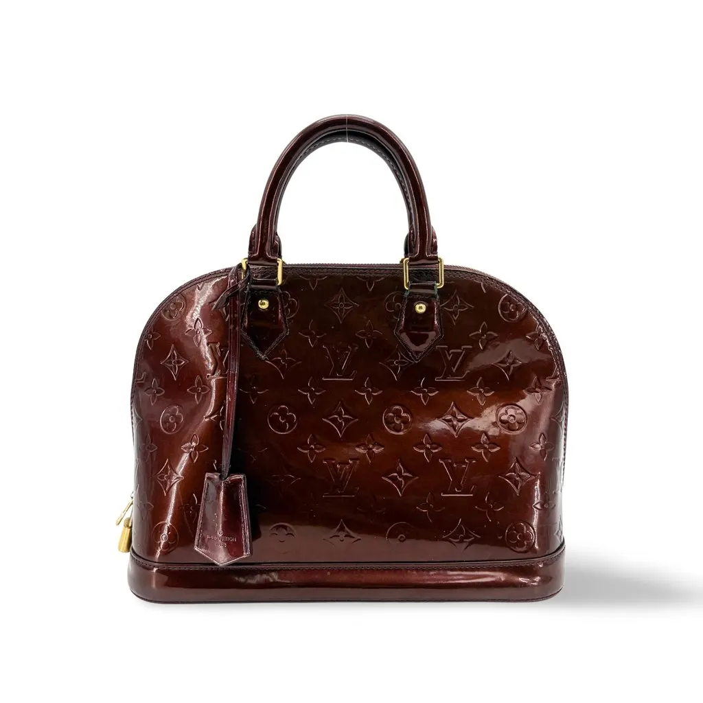 Louis Vuitton Alma PM Monogram Vernis Amarante Burgundy Leather Very good - Front View