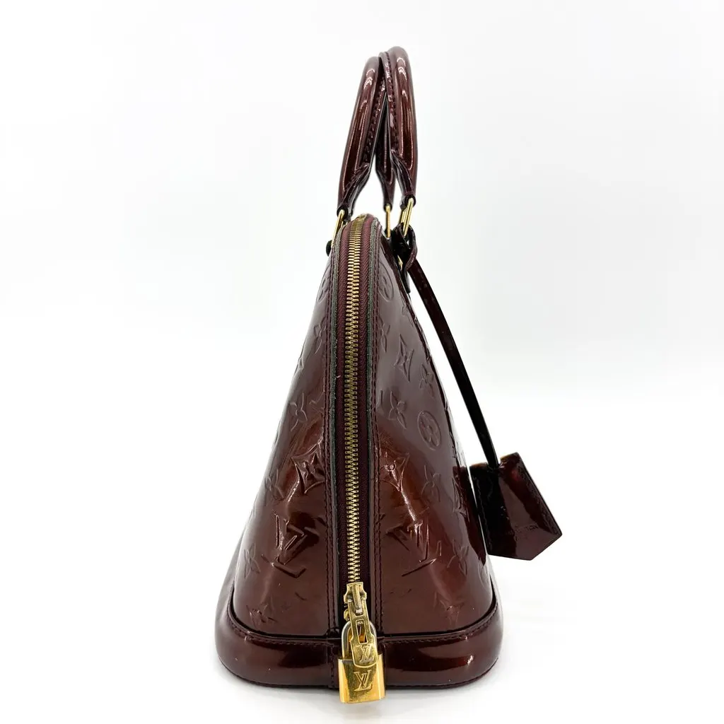 Louis Vuitton Alma PM Monogram Vernis Amarante Burgundy Leather Very good - Model View